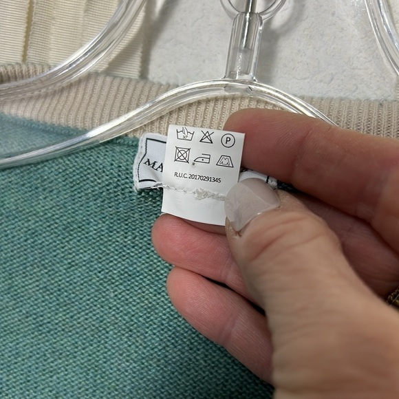 Maus & Hoffman Men's Teal 100% Pima Cotton V-Neck Sweater Size XL - Picture 7 of 8